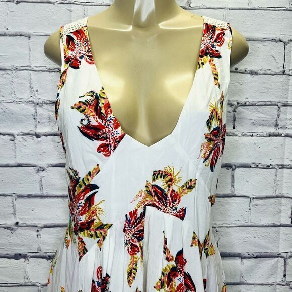 Free People Thought I was  dreaming   Womens White Ivory Sleeveless Above Knee T - Picture 2 of 9